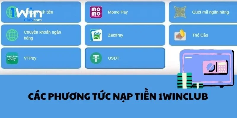 Nạp tiền 1Winclub - Hướng dẫn thao tác nhanh chóng cho newbie 3 Tổng hợp các kênh thanh toán có tại 1Winclub